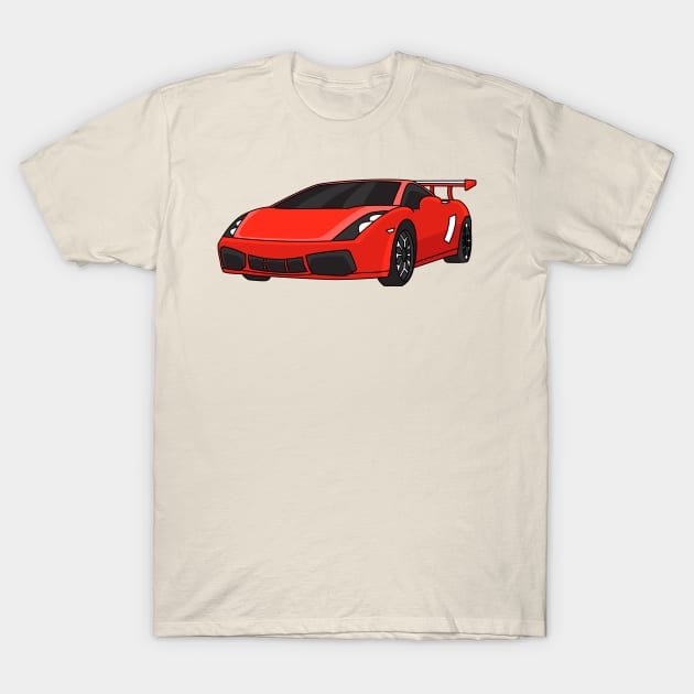 Sports car with airfoil illustration T-Shirt by Cartoons of fun